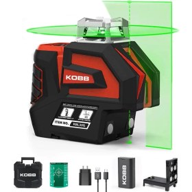 Resim Kobb KBL32G Profesyonel Li-Ion Yatay 360° ve Dikey Otomatik Hizalamalı Yeşil Nokta Şakül ve Yeşil Çapraz Çizgi Lazer 