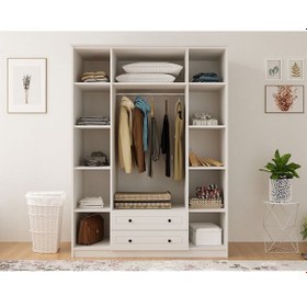 Resim Rabi Mobilya Diva Country 4 Kapak 2 Çekmece Mega Gardırop 