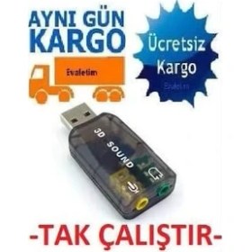 Resim Daisy Home 4504 5+1 Harici USB Ses Kartı 3.5mm Kulaklık Mikrofon Çevirici Dönüştürücü 
