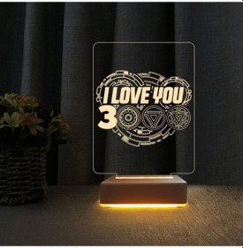 Resim I Love 3000 Demir Adam Gece Lambası 3D Doğum Günü Hediyesi 