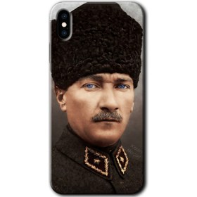 Resim iPhone x Kılıf Hd Desen Baskılı Arka Kapak - Başkomutan Atatürk 