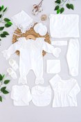 Resim Sitilin Kız Bebek Ekru Dantelli Lüks 10 Lu Hastane Çıkışı Yenidoğan Setİ 0-3 Ay STL5143 