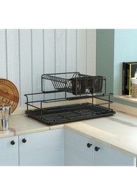 Resim Teknotel Kb015 Ömür Boyu Paslanmaz İki Katlı Bulaşıklık Mat Siyah 