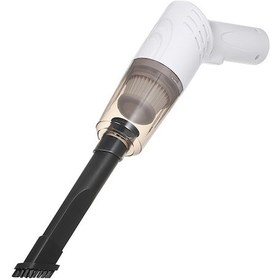 Resim K-3 Usb Şarjlı El Tipi Araç Süpürgesi 1200mah Batarya - Beyaz, 3 Farklı Emici Ağız Ve Eğilebilir Kollü, 5000pa Emme Gücü 