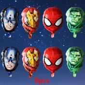 Resim 8 Adet MARVEL Avengers Süper Kahraman Alüminyum Balon - Kaptan Amerika, Demir Adam, Örümcek Adam, Hulk ve Daha Fazlası Doğum Günü, Noel, Cadılar Bayramı, Şükran Günü, Yılbaşı Parti Dekorasyonu (Helyum Gerekmez), Süper Kahraman Balonları, Karakter Balonları, Dayanıklı Balonlar, Temalı Balonlar, Tatil Alışverişi İçin İdeal, Noel için Mükemmel 