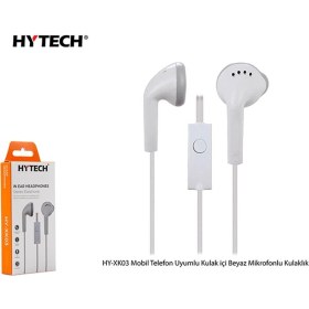 Resim Binbir Göz Bilgisayar Hytech HY-XK03 Mobil Telefon Uyumlu Kulak Içi Beyaz Mikrofonlu Kulaklık 