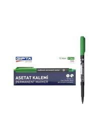 Resim Gıpta Permanent Asetat Kalemi Silgili M Uç Yeşil 12 Adet F1538 Yeşil 
