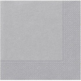 Resim Peçete düz desenli gümüş pk:20 