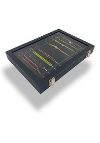 Resim Richbox Tesbih Kolye Zincir Bileklik Kutusu Siyah İçi Alcantara S 