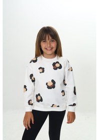 Resim Toontoy Kız Çocuk Pano Baskılı Sweatshirt Ekru 