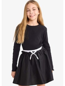Resim Defacto Kız Çocuk Beli Lastikli Twill Etek G3231a825aubk61 Siyah 