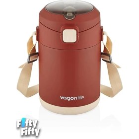 Resim AyrStore Çelik Yemek Termosu Isı Yalıtımlı 2 Kaseli 1.8lt Sızdırmaz Vakumlu Kap Taşıma Askılı 