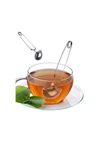 Resim Çay Demleme Aparatı Bitki Çayı Süzgeci Demleme Cin524 Gri 