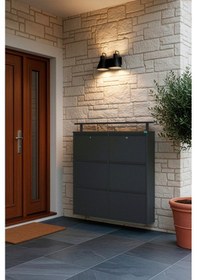 Resim Lıccıa Metal Ayakkabılık 3 Lü Yatay Kilitli Model Antrasit 