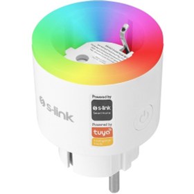 Resim S-link Sl-03 16a Akım Korumalı Akıllı Priz Rgb Işıklı 2.4 G Wıfıbt Tuya Destekli 