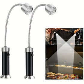 Resim 1/2 adet Barbekü Fırını Işığı, Dış Mekan için Manyetik Tabanlı, 360° Esnek El Feneri, Erkekler için Hediye, Barbekü Fırını Aksesuarları 