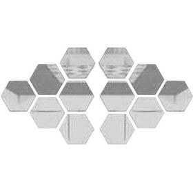 Resim Novahub Gümüş 12 Adet Altıgen Ayna Duvar Sticker Arka Plan Çıkarılabilir Stereo Çıkartması Ev S Gümüş Gümüş 