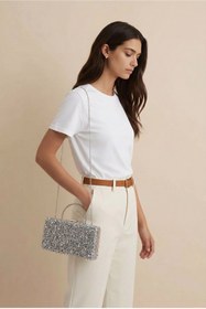 Resim BERNİS YAĞCIOĞLU GOLD TAŞLI ABİYE ÇANTA LÜKS CLUTCH GECE ÇANTASI KADIN ÇANTA ÖZEL TASARIM ÇANTA ASKILI ABİYE ÇANTA 