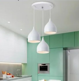 Resim Riolight Retro13,rustik,vintage Beyaz 3xe27 Duylu Metal Sarkıt Av Beyaz 