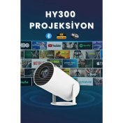 Resim Taşınabilir Projeksiyon Cihazı, Android 11.0 ve Bluetooth Özellikli, Evde Sinema Keyfi 
