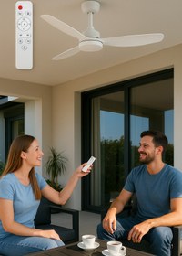 Resim SeckinStore 70w 3 Kanatlı Uzaktan Kumandalı Ledli Dekoratif Tavan Vantilatör Beyaz 