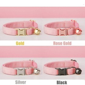 Resim Cat Collar Velvet Cat Collar with Bell 015263 - fuchsia / L 