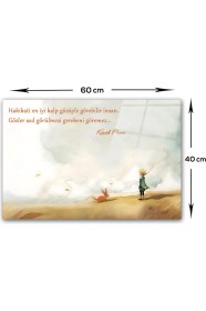 Resim Decorita Cam Ocak Arkası Koruyucu | Küçük Prens - Kalp Gözü | 40cm X 60cm 