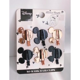 Resim Queen Aksesuar Orijinal Disney Mickey Mouse 6 Lı Clips Toka Seti Pensli Siyah Gold Altın 