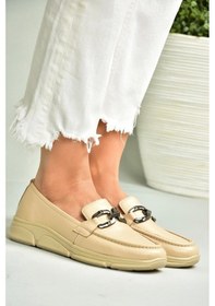 Resim Fox Shoes T555081403 Bej Hakiki Deri Günlük Kadın Ayakkabı Bej-hakiki Deri 