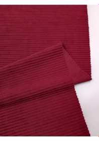 Resim Çizgili Kadife Kumaş Bordo 