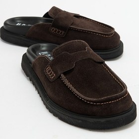 Resim Laven Kahve Süet Hakiki Deri Kadın Terlik Kahverengi 