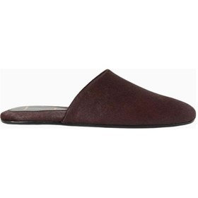 Resim Castle Black Black Suede Studio Sona Mor Pony Derisi, Yuvarlak Kapalı Slip-on El Yapımı Zarif Mule Terlik Koyu Mor 38 