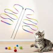 Resim 1/2 Etkileşimli Kedi Oyuncak, Çift Taraflı Gökkuşağı Dokuma Oyuncağı - Kediler ve Köpekler İçin Sıkıntıyı Gideren Sonsuz Eğlence 
