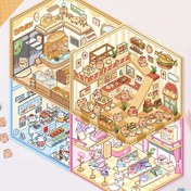 Resim 3 adet Sevimli Karikatür Kapibara 3D Minyatür Sahne Çıkartmaları - Kendinden yapışkanlı PET Parlak Bitişli Scrapbooking, Tebrik Kartları, Su Şişeleri, DIY El Sanatları ve Ev Dekoru için 