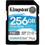Resim Kingston SDG3-256GB 256GB SDXC Canvas Go Plus 170R C10 UHS-I U3 V30 Hafıza Kartı 