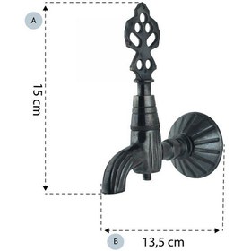 Resim FKN LPD İkili Bakır Eskitme Osmanlı Musluk 