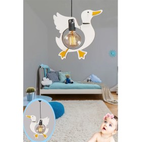 Resim Sevimli Duck Ördek Sarkıt Avize Bebek Çocuk Odası Uçan Ördek Modern Dekoratif Rustik Tekli Avize 