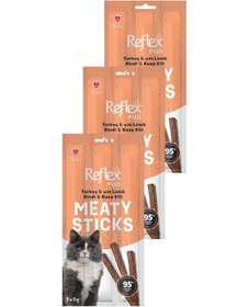Resim Meaty Sticks Hindi Ve Kuzu Etli Kedi Ödül Çubuğu 3x5gr Üçlü Paket 