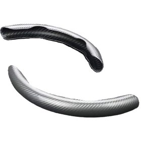 Resim Yeiuyi Karbon Fiber Yarı Çevrili Dört Mevsim Evrensel Rahat Direksiyon Simidi Kapağı Gri 