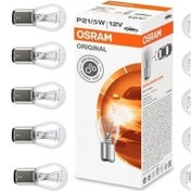 Resim Osram 7528 P21 5W 1016 Stop Ampul 12V 21 5W 10 Adet Çift Duy Çapr 