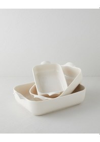 Resim English Home Hecha Seramik Dikdörtgen Fırın Kabı 40 Cm Krem Krem 