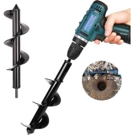 Resim Zhltools Matkap Ucu Burgu Aparatı Toprak Delici Gübre Tohum Karıştırıcı Bitki Fide Fidan Ekimi 