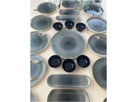 Resim Green Gold 12 Kişilik 23 Parça With Saucer Kahvaltı Takımı 