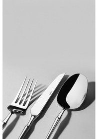 Resim Nehir Marballe 72 Parça Çatal Kaşık Bıçak Seti Takımı 12 Kişilik Paslanmaz Çelik Gri 