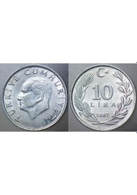 Resim Türkiye Cumhuriyeti 10 Lira 1987 Çilaltı+ Kondisyon. 
