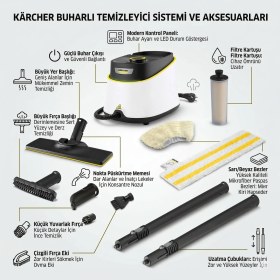 Resim KARCHER Sc 3 Deluxe Easyfix Buharlı Temizlik Makinesi 1900 W Güçlü Aksesuarlarla Temizlik 