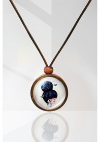 Resim Terazi Burç Ahşap Kolye Rose Gold 