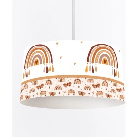 Resim instababyrooms Renkli Gökkuşağı Kelebek Desenli Çocuk Odası Dijital Baskılı Sarkıt Avize 