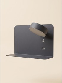 Resim Nocta Raflı Ve Usb'li Başucu Sağ Ve Sol Apliği - Eskitme Gold-RAL1950 