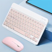 Resim Mac, iPad, iPhone, PC, Dizüstü Bilgisayar ve Android için Kablosuz Kablosuz Klavye - Taşınabilir 78 Tuşlu Kare Klavye, USB Şarj, Siyah/Pembe 